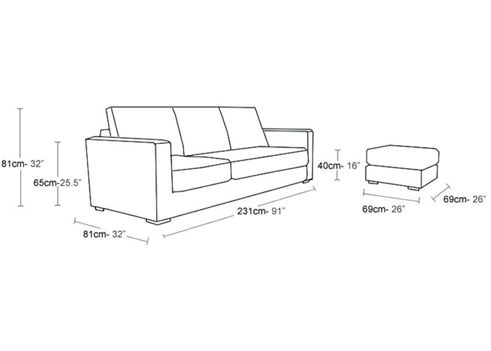 average sofa bed dimensions